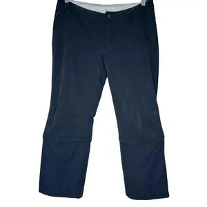 REl Northway Convertible Hiking Pants Womens 14P Black Zip Off Capri Nylon